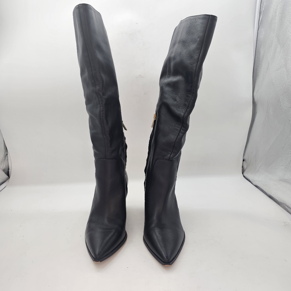 Vince Camuto Lumina Pointed Toe Knee High Boots Black Leather Size 9 - Picture 5 of 11